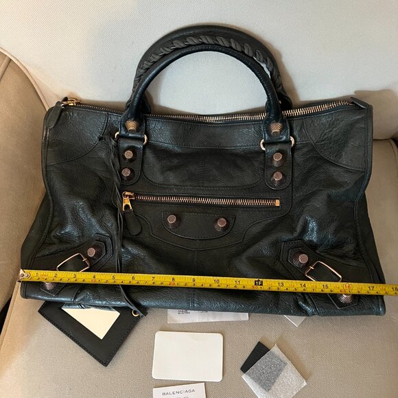 Authentic Balenciaga Work Leather Bag - 2011 Anthracite G21 Rose Gold Hardware - Picture 16 of 16
